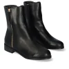 Andres Machado Black Faux Leather Ankle Boots