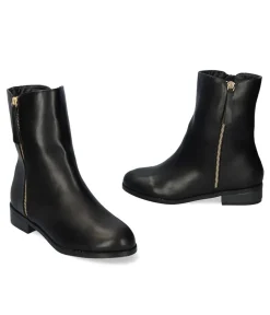 Andres Machado Black Faux Leather Ankle Boots
