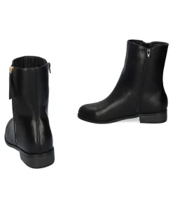 Andres Machado Black Faux Leather Ankle Boots