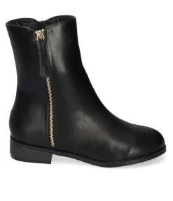 Andres Machado Black Faux Leather Ankle Boots