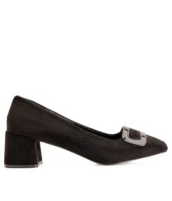 Andres Machado Black Suedette Block Heel