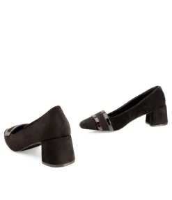 Andres Machado Black Suedette Block Heel