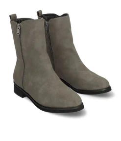 Andres Machado Grey Suedette Ankle Boots