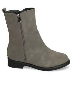 Andres Machado Grey Suedette Ankle Boots