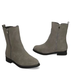 Andres Machado Grey Suedette Ankle Boots