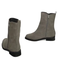 Andres Machado Grey Suedette Ankle Boots