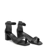 Barely There Black Leather Block Heels
