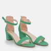 Barely There Green Suedette Block Heels