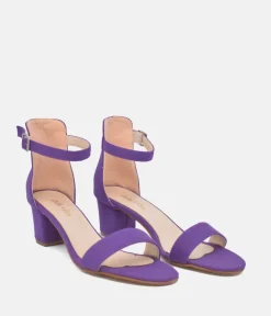 Barely There Purple Suedette Block Heels