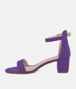 Barely There Purple Suedette Block Heels