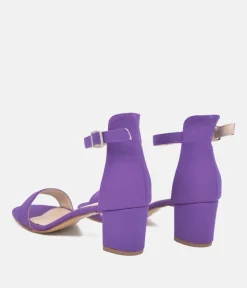 Barely There Purple Suedette Block Heels