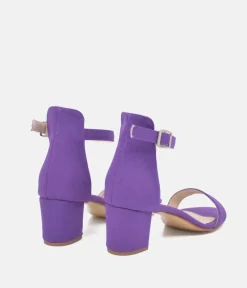 Barely There Purple Suedette Block Heels
