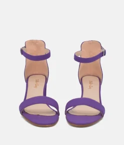 Barely There Purple Suedette Block Heels