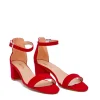 Barely There Red Suedette Block Heels