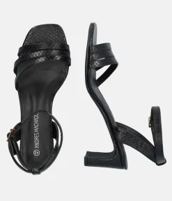 Beautiful Black Snake Block Heels