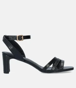 Beautiful Black Snake Block Heels