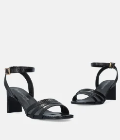 Beautiful Black Snake Block Heels