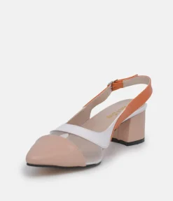 Belle & Lucy Beautiful Beige Multi Slingback Heels