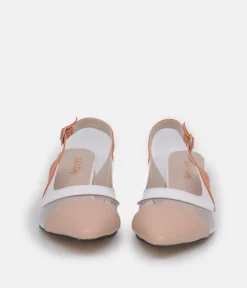 Belle & Lucy Beautiful Beige Multi Slingback Heels