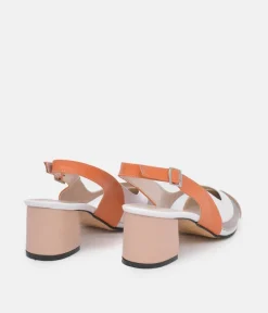 Belle & Lucy Beautiful Beige Multi Slingback Heels