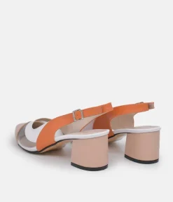 Belle & Lucy Beautiful Beige Multi Slingback Heels