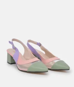 Belle & Lucy Beautiful Salvia Multi Slingback Heels