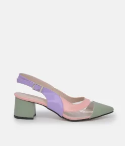 Belle & Lucy Beautiful Salvia Multi Slingback Heels
