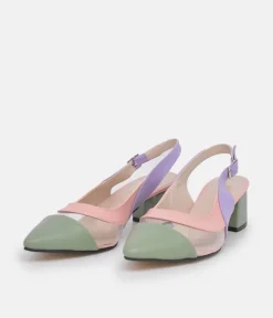 Belle & Lucy Beautiful Salvia Multi Slingback Heels