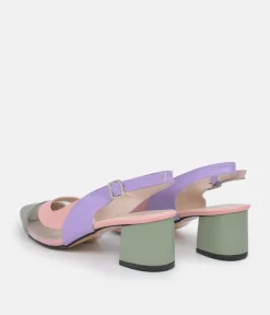 Belle & Lucy Beautiful Salvia Multi Slingback Heels
