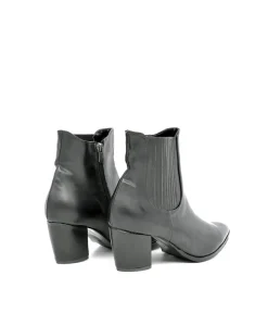 Belle & Lucy Black Cowboy Style Ankle Boot