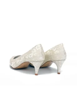 Belle & Lucy Champagne Bridal Lace Midi Heels