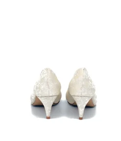 Belle & Lucy Champagne Bridal Lace Midi Heels