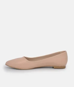 Belle & Lucy Classic Beige Pointy Ballet Flats
