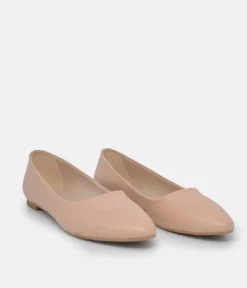 Belle & Lucy Classic Beige Pointy Ballet Flats