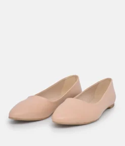 Belle & Lucy Classic Beige Pointy Ballet Flats