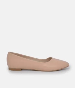 Belle & Lucy Classic Beige Pointy Ballet Flats