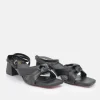 Belle & Lucy Dressy Black Block Heels Sandals