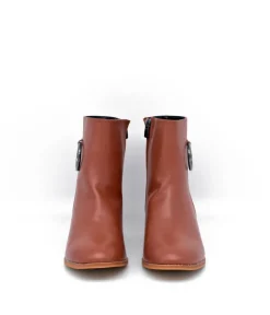 Belle & Lucy Dressy Brown Block Heel Ankle Boot