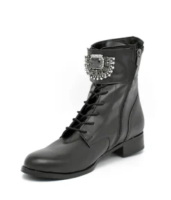 Belle & Lucy Glam Black Ankle Boot