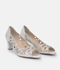 Belle & Lucy Gorgeous Silver Embellished Heels