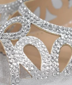 Belle & Lucy Gorgeous Silver Embellished Heels