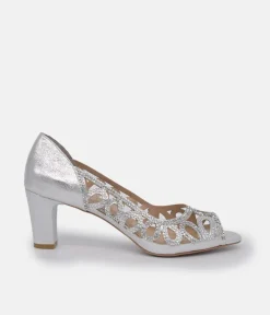 Belle & Lucy Gorgeous Silver Embellished Heels