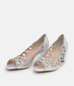 Belle & Lucy Gorgeous Silver Embellished Heels