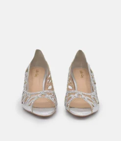 Belle & Lucy Gorgeous Silver Embellished Heels