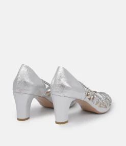 Belle & Lucy Gorgeous Silver Embellished Heels