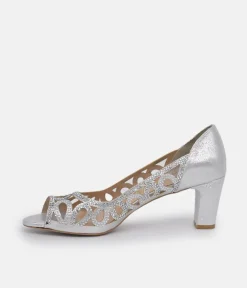 Belle & Lucy Gorgeous Silver Embellished Heels