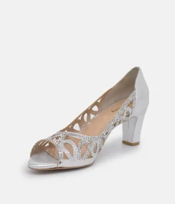 Belle & Lucy Gorgeous Silver Embellished Heels