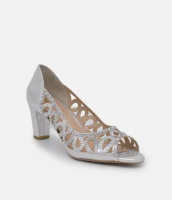 Belle & Lucy Gorgeous Silver Embellished Heels