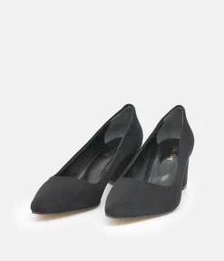 Belle & Lucy Plush Suedette Block Heels