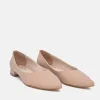 Belle & Lucy Stylish Beige Pointy Toe Flats